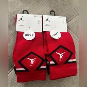 Jordan Red and Black Crew Socks 2-Pack